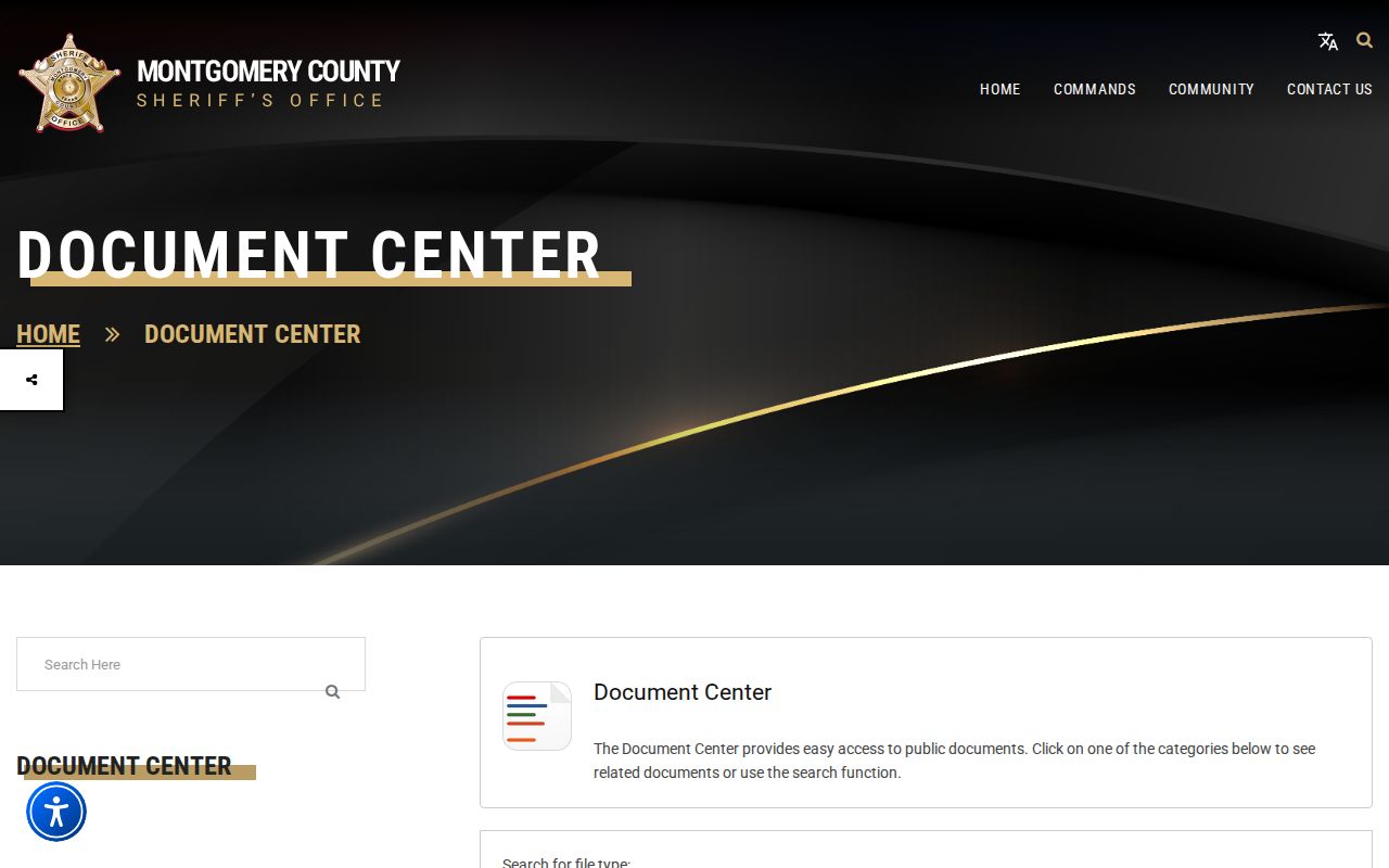 Montgomery County Sheriff's records and public-information request documents